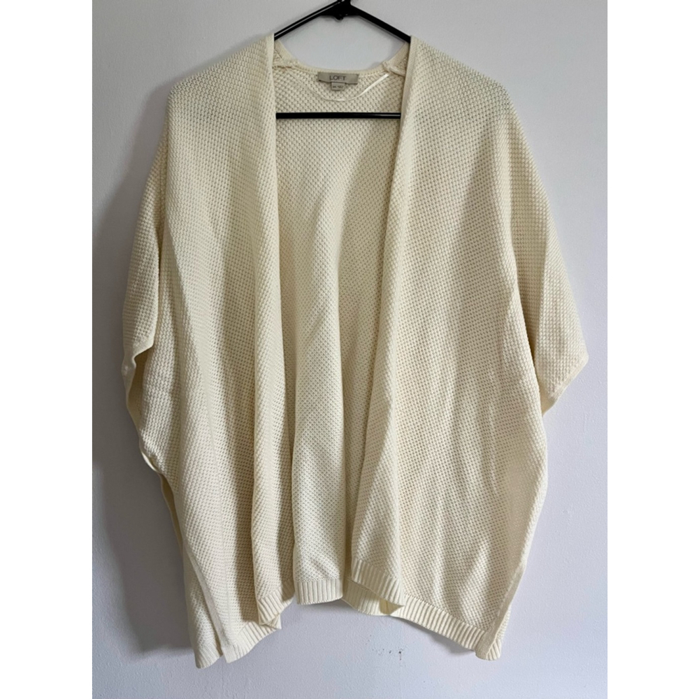 Loft oversized short sleeve open side open front cardigan sweater M/L